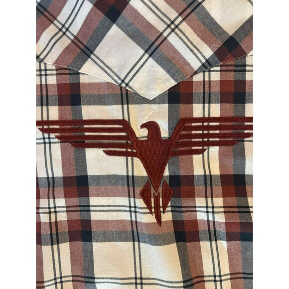 Shyanne Thunderbird Plaid Button Down Long Sleeve Shirt Size L - Picture 3 of 8
